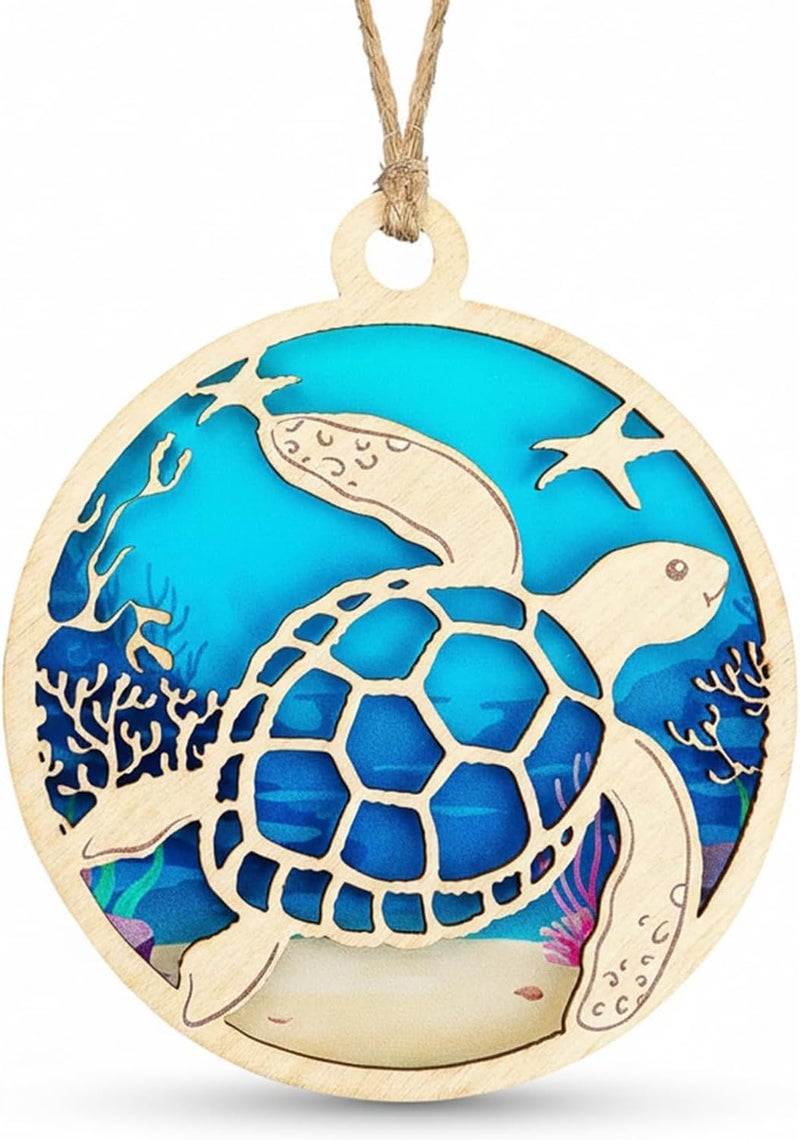 NELXI Sea Turtle Ornament, Turtle Ornament 2025, Unique Turtle Gifts for Women, Coastal Christmas Ornaments, Handmade Ocean Decor, Beach Themed Christmas Ornaments, Special Idea - Image 1